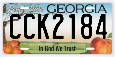 GA license plate CCK2184