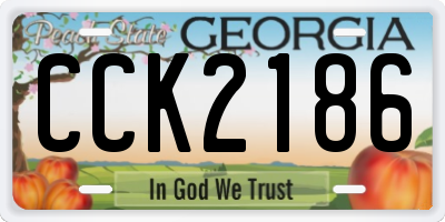 GA license plate CCK2186
