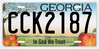 GA license plate CCK2187