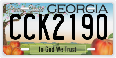 GA license plate CCK2190