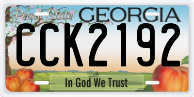 GA license plate CCK2192