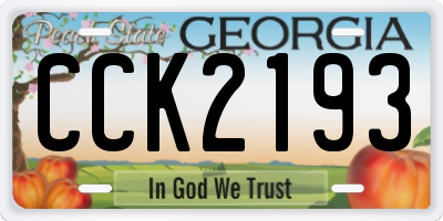 GA license plate CCK2193