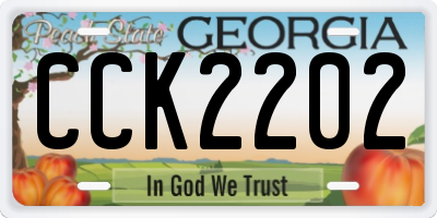 GA license plate CCK2202
