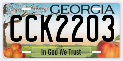 GA license plate CCK2203