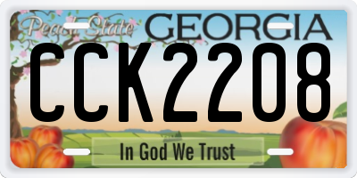 GA license plate CCK2208