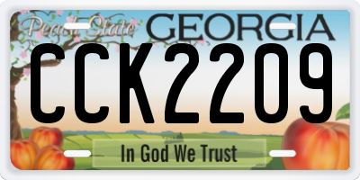 GA license plate CCK2209