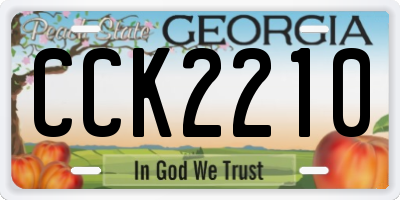 GA license plate CCK2210