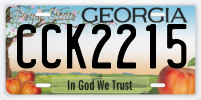 GA license plate CCK2215