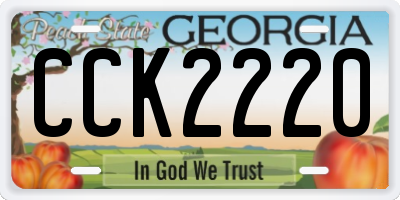 GA license plate CCK2220