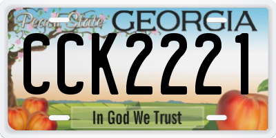 GA license plate CCK2221