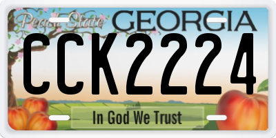 GA license plate CCK2224