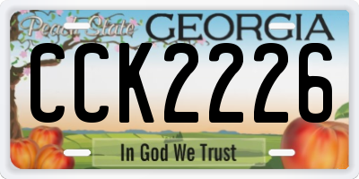 GA license plate CCK2226