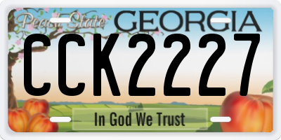 GA license plate CCK2227