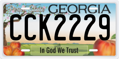 GA license plate CCK2229