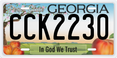 GA license plate CCK2230
