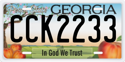 GA license plate CCK2233