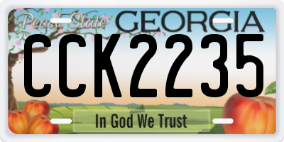 GA license plate CCK2235