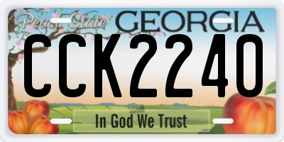 GA license plate CCK2240