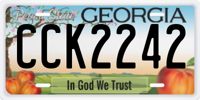 GA license plate CCK2242