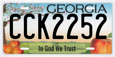 GA license plate CCK2252