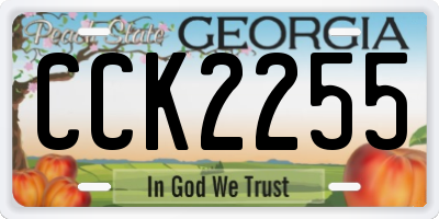GA license plate CCK2255
