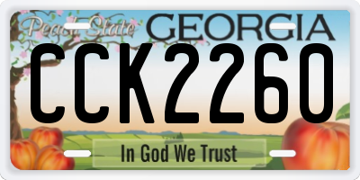 GA license plate CCK2260