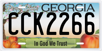 GA license plate CCK2266