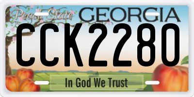 GA license plate CCK2280