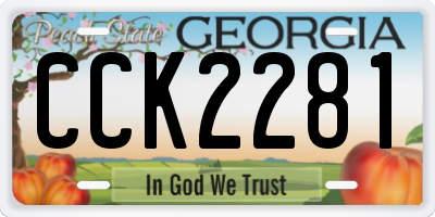 GA license plate CCK2281