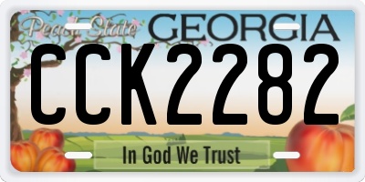 GA license plate CCK2282