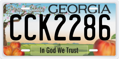 GA license plate CCK2286