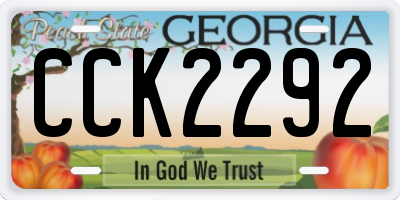 GA license plate CCK2292