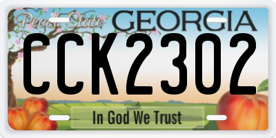GA license plate CCK2302
