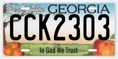 GA license plate CCK2303