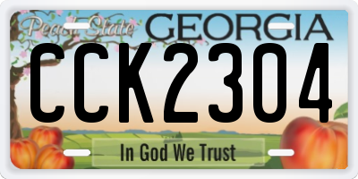 GA license plate CCK2304