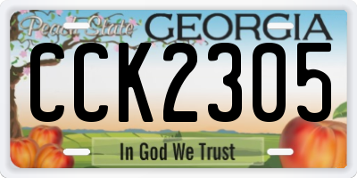 GA license plate CCK2305
