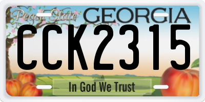 GA license plate CCK2315