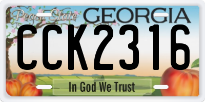 GA license plate CCK2316