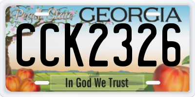 GA license plate CCK2326