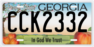 GA license plate CCK2332