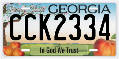GA license plate CCK2334