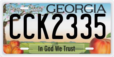 GA license plate CCK2335