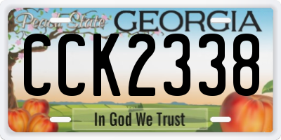 GA license plate CCK2338