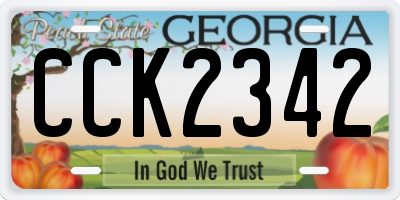GA license plate CCK2342