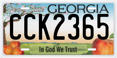 GA license plate CCK2365