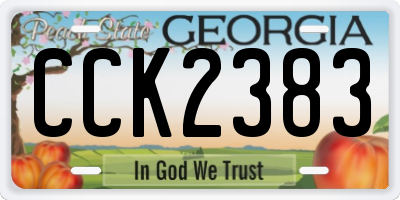 GA license plate CCK2383