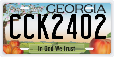 GA license plate CCK2402