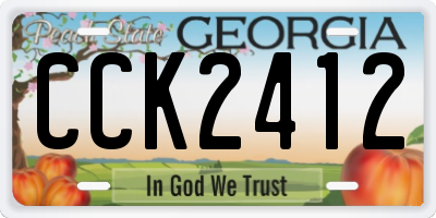 GA license plate CCK2412