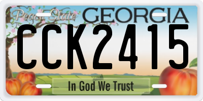 GA license plate CCK2415