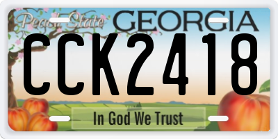 GA license plate CCK2418